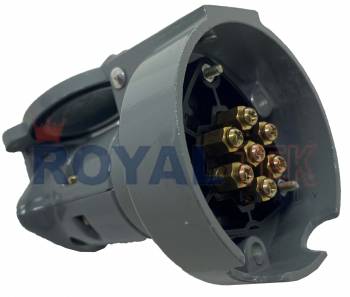 ENCHUFE PARA ACOPLADO ROYALTEK TIPO BOSCH DE 7 CONTACTOS / BASE 68 MM (METALICA) - COMPLETO TOMA Y ENCHUFE ---